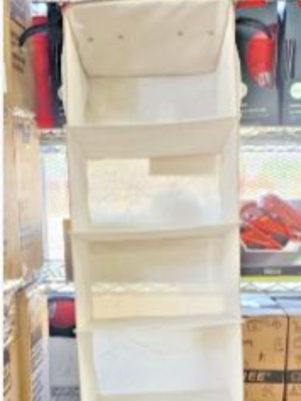 Hanging Closet Organizer 8-Shelf Fabric Storage Organizer Beige